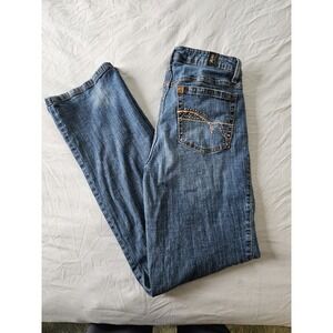 Wrangler Aura Mid Rise Bootcut Jeans Womens Sz 10/12 Mid Wash Denimn Slimming